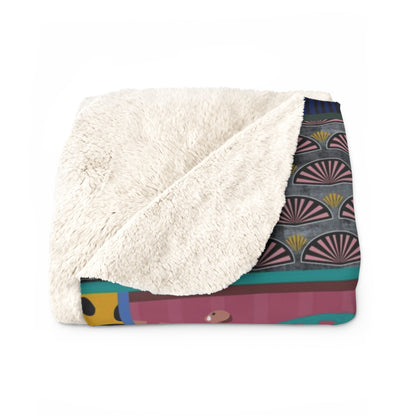 Peacock Palace plush sherpa blanket